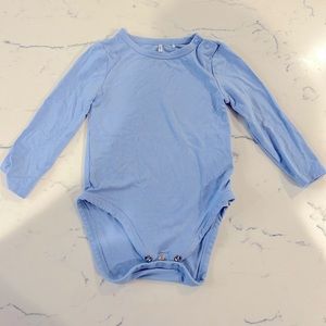 Parz Posh Peanut Solid Blue Long Sleeve Baby Body Suit (12-18 mos)